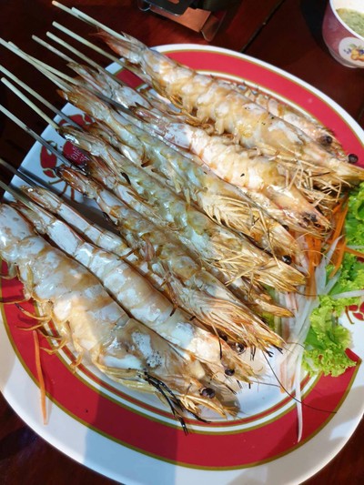 กุ้งแชบ๊วยเผา