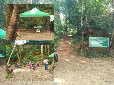 จุดลงทะเบียนหน้าจุดเริ่มต้นเดินน้ำตกผาดอกเสี้ยว