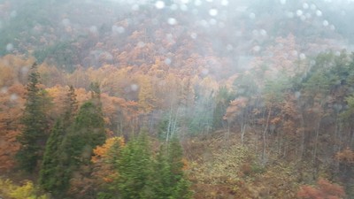 วิวข้างทางระหว่างเส้นทางไป Shirakawa-Go