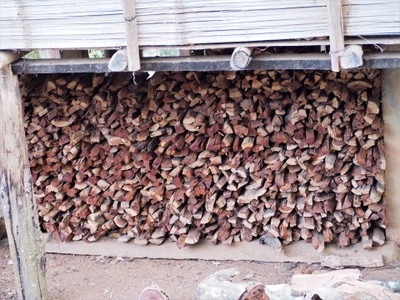 กองฟืนแต่ละใต้ถุนบ้าน