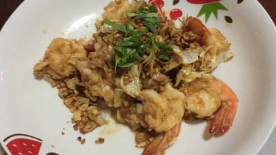 กุ้งทอดกระเทียมพริกไทย ไร้เทียมไม่ทาน