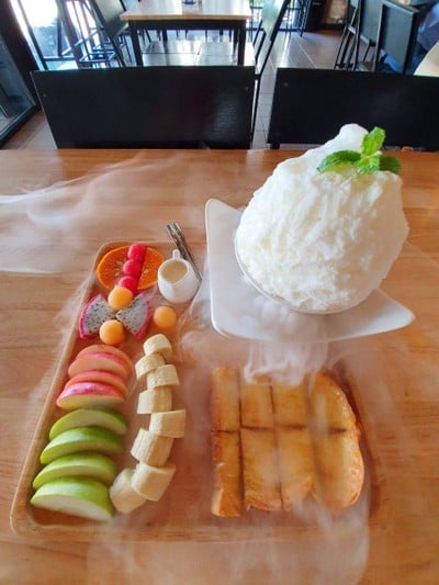 บิงซูผลไม้-นมสด