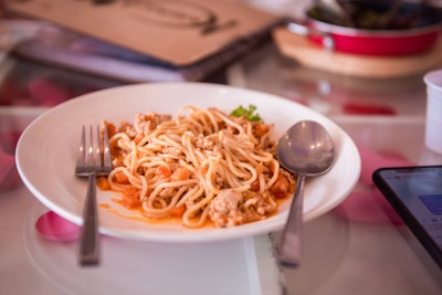 สปาเก็ตตี้ซอสมะเขือเทศหมู