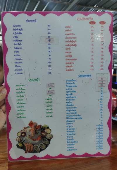 ป้ายราคาหรือสมุดเมนู