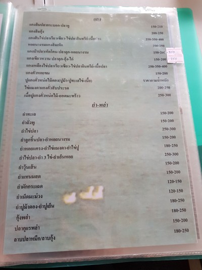 ป้ายราคาหรือสมุดเมนู