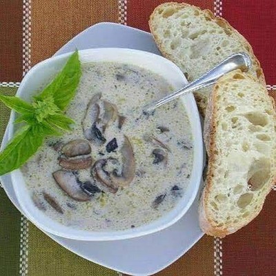 Mushroom soup with truffle oil