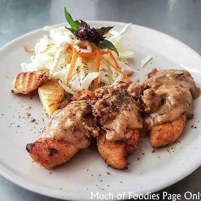 Chicken Steak Wrapped Bacon Peanut Cream Sauce