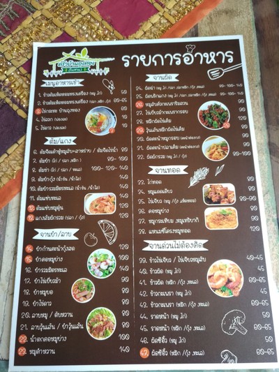 ป้ายราคาหรือสมุดเมนู