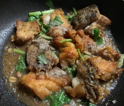 วิธีทำ ปลากระพงเต้าเจี้ยว