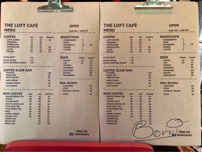 ป้ายราคาหรือสมุดเมนู