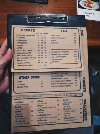 ป้ายราคาหรือสมุดเมนู