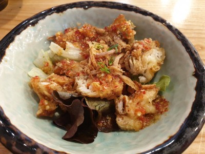 ยำปูนิ่มทอด