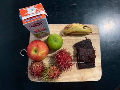 วิธีทำ บราวนี่ดาร์กช็อกโกแลตปั่นผลไม้สด