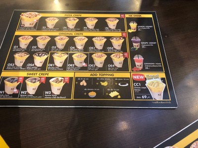 ป้ายราคาหรือสมุดเมนู