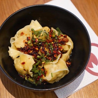 Prawn & Chicken Dumplings with Sichuan Sauce
