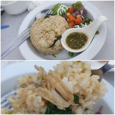 กระเพราหอยเชลล์คลุกข้าว