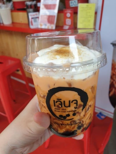 ชาไทยไข่มุกพ่นไฟ