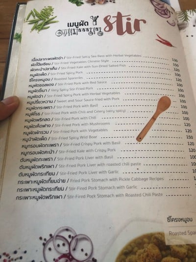 ป้ายราคาหรือสมุดเมนู