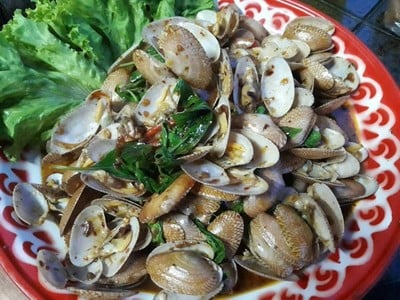 หอยลายผัดพริกเผา หอยลายผัดพริกเผา