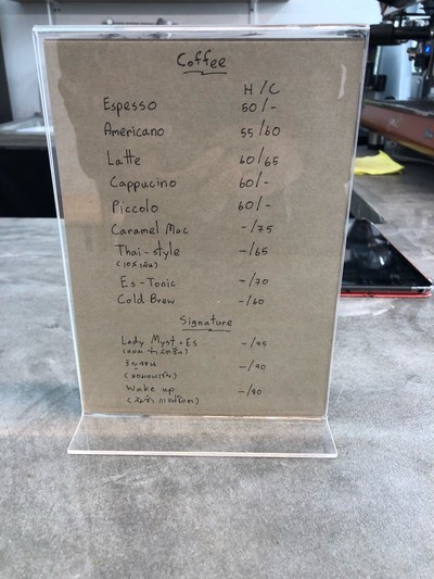 ป้ายราคาหรือสมุดเมนู