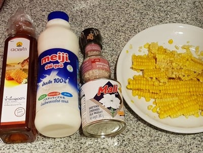 วิธีทำ ข้าวโพดนมสดน้ำผึ้งปั่น 🌽