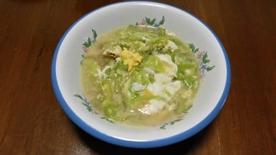 วิธีทำ บวบผัดไข่ใส่กุ้งแห้ง