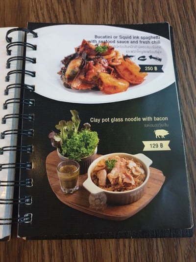 ป้ายราคาหรือสมุดเมนู