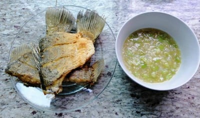ปลากะพงแดงราดพริกหวาน ปลากะพงแดงราดพริกหวาน