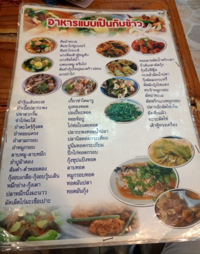 ป้ายราคาหรือสมุดเมนู