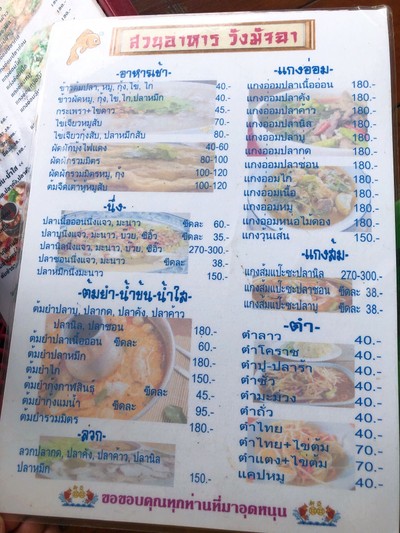 ป้ายราคาหรือสมุดเมนู