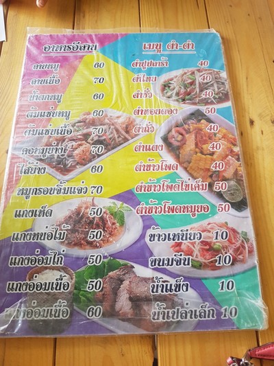 ป้ายราคาหรือสมุดเมนู
