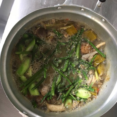 วิธีทำ แกงเลียงผักรวมใส่เนื้อปลาช่อนย่าง