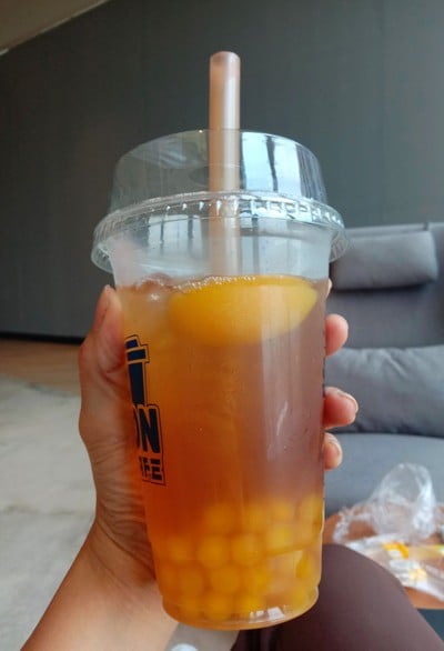ชาพีช เพิ่มไข่มุกสีทอง