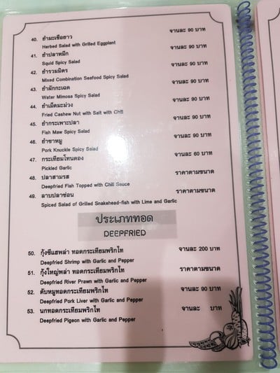 ป้ายราคาหรือสมุดเมนู