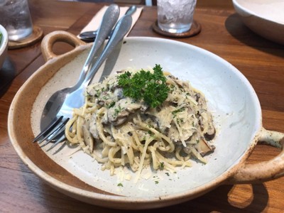 Spaghetti Mushroom Truffle Cream Source