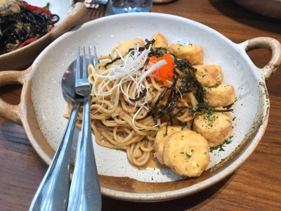 Spaghetti Ebiko Egg Tofu