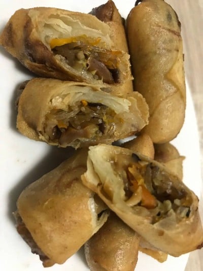 วิธีทำ ปอเปี๊ยะทอดไส้ผัก (Deep fried vegetable spring roll)