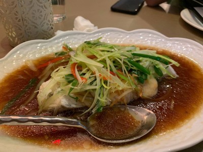 ปลากระพงนึ่งซีอิ๊ว