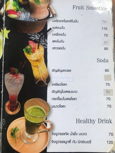 ป้ายราคาหรือสมุดเมนู