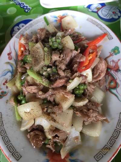 เก้งผัดน้ำมันหอย