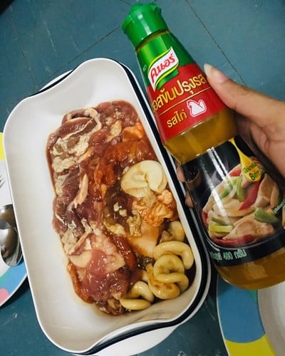 วิธีทำ หมูกระทะ หมักซอสข้นคนอร์ปรุงรส 