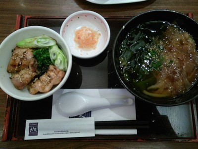 ชุดข้าวหน้าไก่ซูมิยากิกับอุด้งร้อน