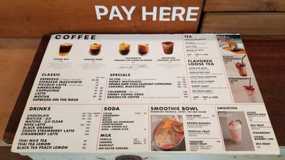 ป้ายราคาหรือสมุดเมนู