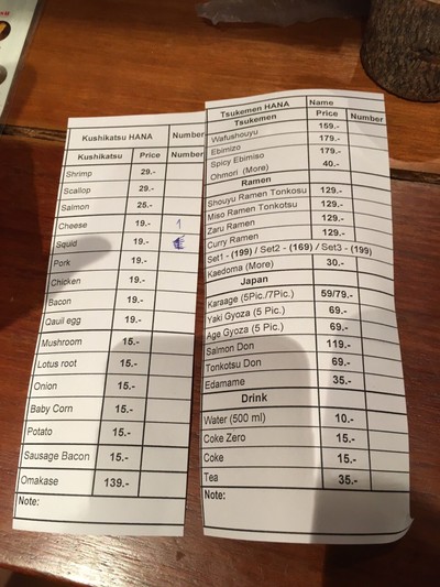 ป้ายราคาหรือสมุดเมนู