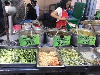 หน้าร้าน ขนมจีนป้าอ้อย ตลาดศาลเจ้า