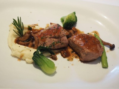 Pan Seared Pork Medallion, Mushroom Sauce