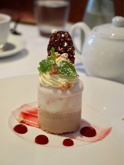 Ice-Cream Cake with Raspberry Sauce