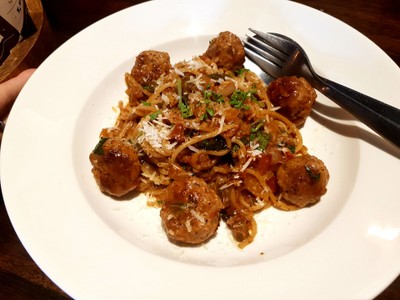 Homemade Spicy Pork Sausage Meatball Pasta