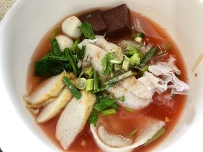 เมนูของร้าน ก๋วยเตี๋ยวปลาเก๋าท่ายาง หัวหิน