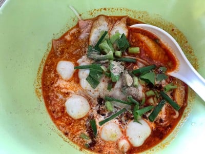 เมนูของร้าน ก๋วยเตี๋ยวปลาเก๋าท่ายาง หัวหิน